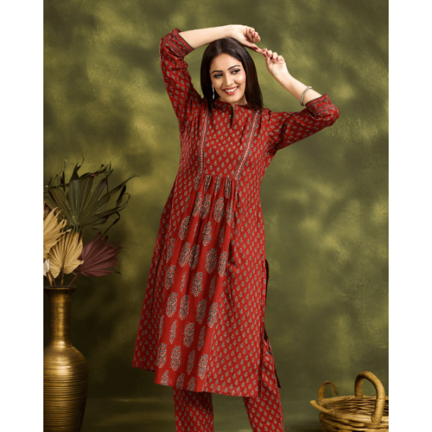 Maroon Kurta Set