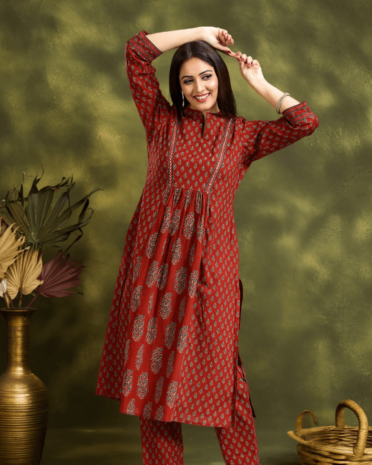 Maroon Kurta Set